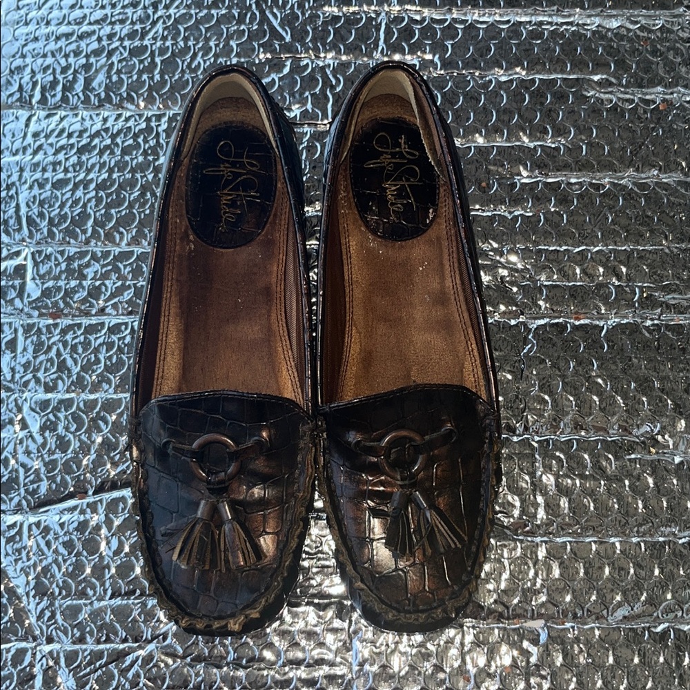 Life Stride Black Moccasins with Tassel Detail